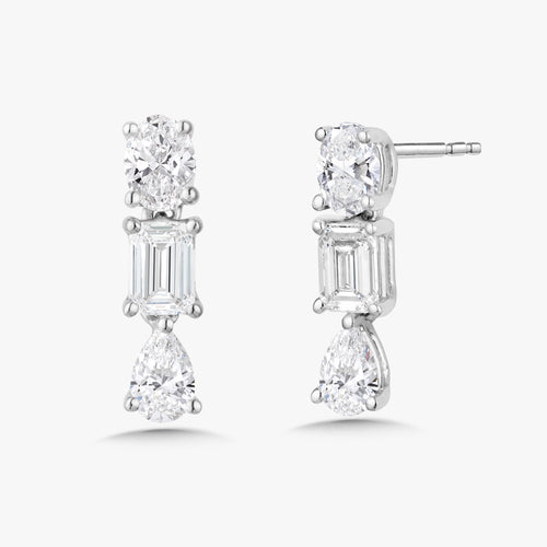 Mini Parke Multi Mixed Shape Diamond Dangle Stud Earrings 0.50 ctw