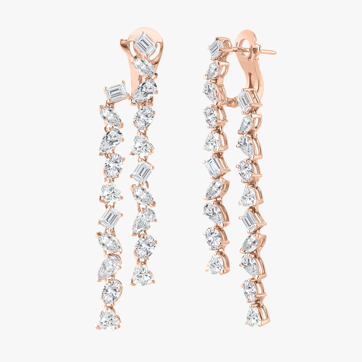 Pruitt Multi Mixed Shape Front & Back Dangle Stud Earrings 8.68 ctw