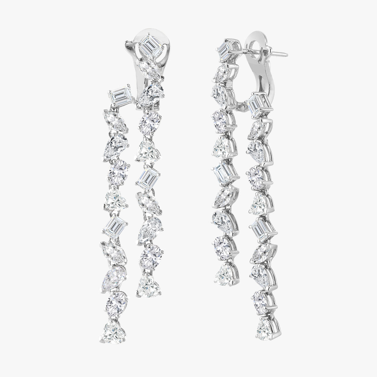 Pruitt Multi Mixed Shape Front & Back Dangle Stud Earrings 8.68 ctw