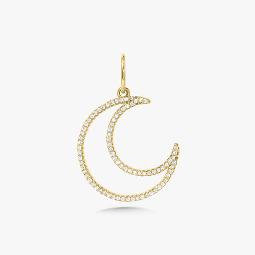 "Moon Eyes" Diamond Crescent Moon Charm