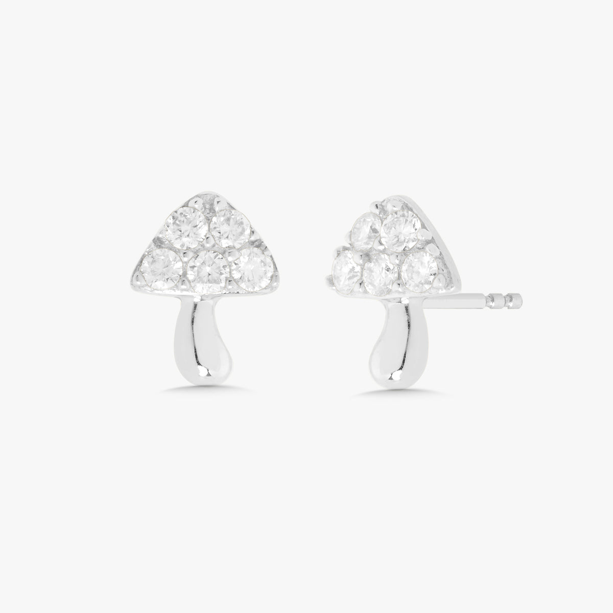 Mystical Mushroom Diamond Stud Earrings