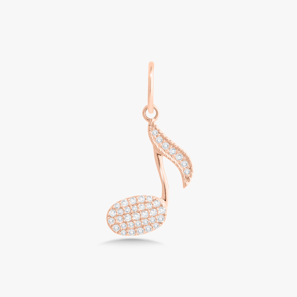 Blanco Pave Diamond Music Note Charm
