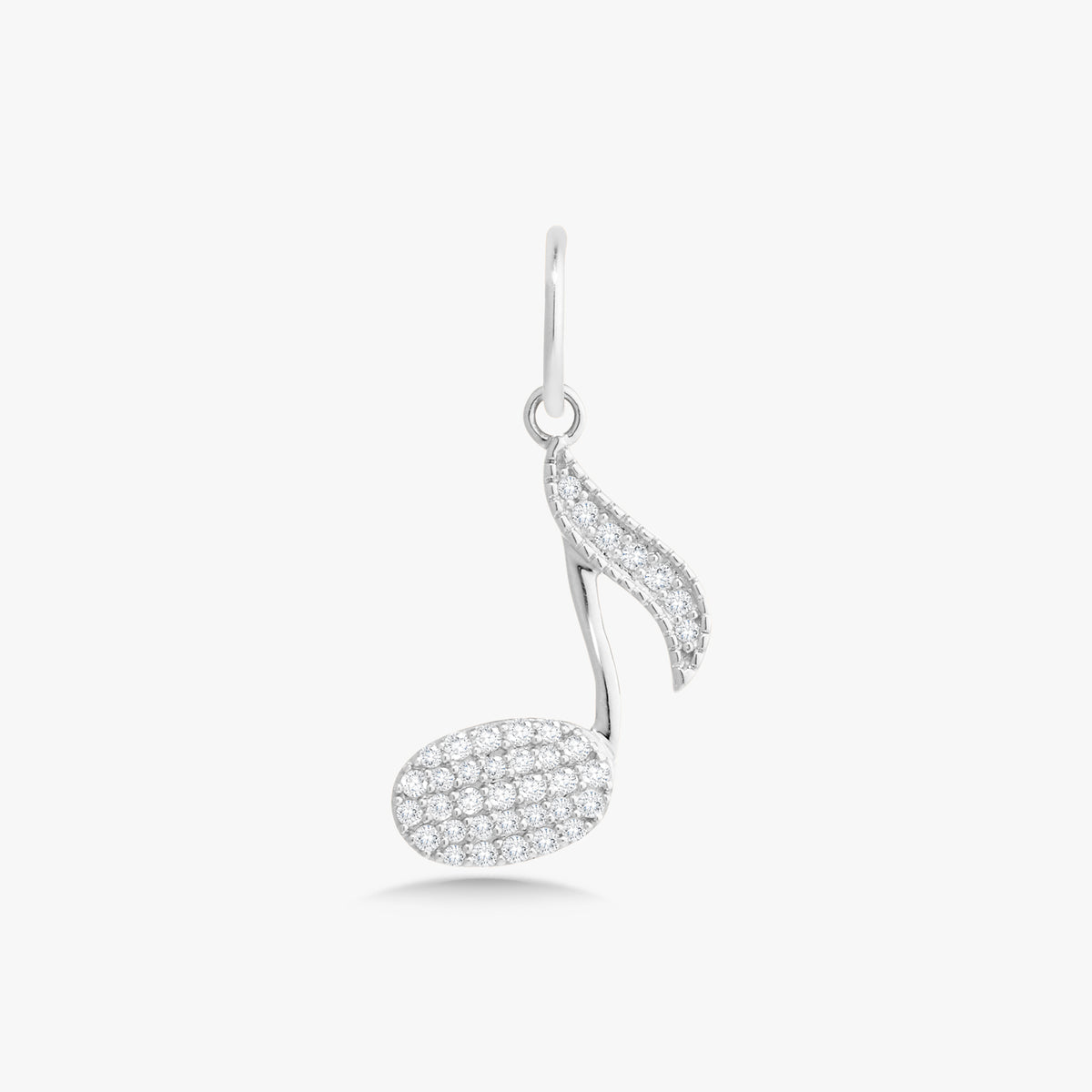 Blanco Pave Diamond Music Note Charm