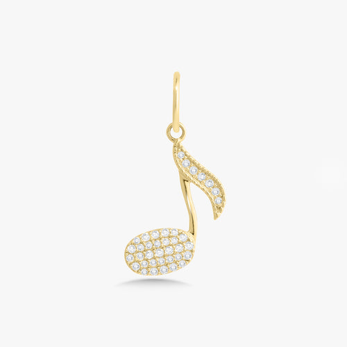 Blanco Pave Diamond Music Note Charm