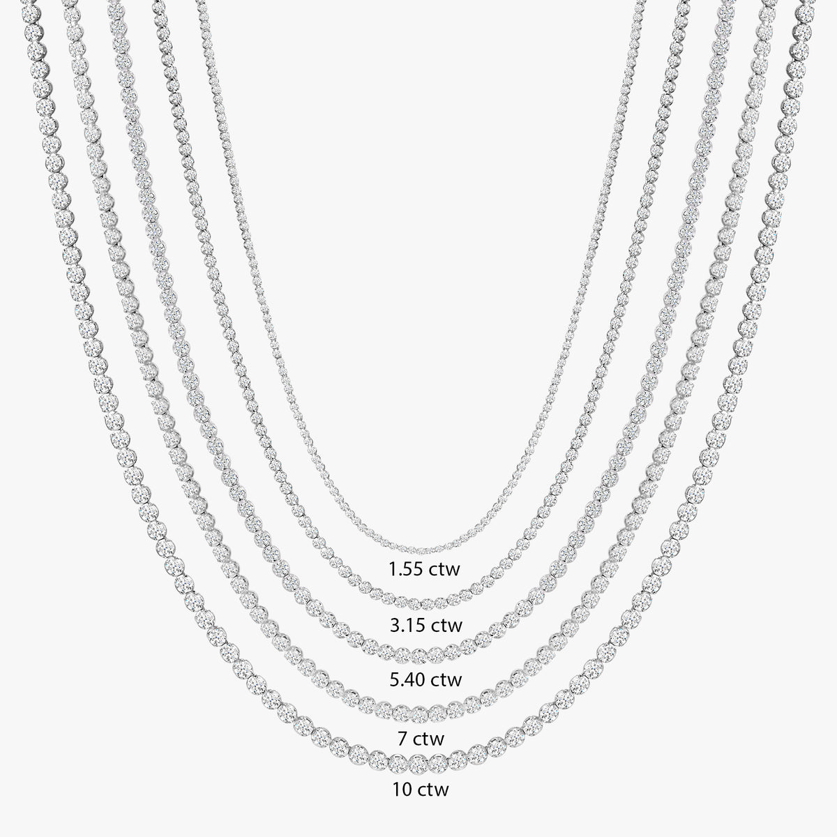 Buttercup Scalloped Diamond Tennis Necklaces