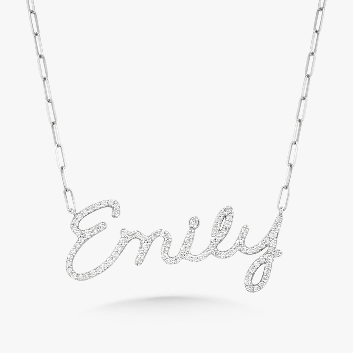 Custom Handwritten Diamond Name Necklace – RWFJ - Main Image