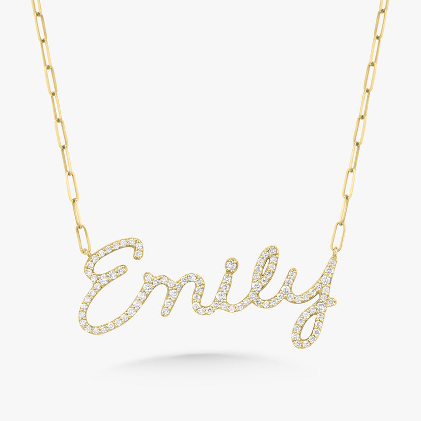 Custom Handwritten Diamond Name Necklace – RWFJ