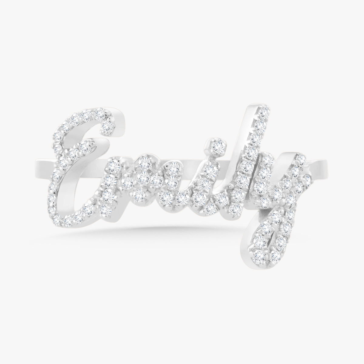 Custom Diamond Script Name Ring