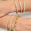 Nantucket Chunky Gold Adjustable Chain Bracelet, Heart Shaped Diamond Bezel Bangle Bracelet 3.90 ctw