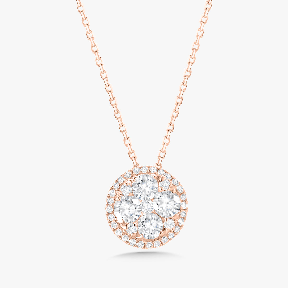 Natassia Round Pendant of Diamonds Necklace 0.60 ctw
