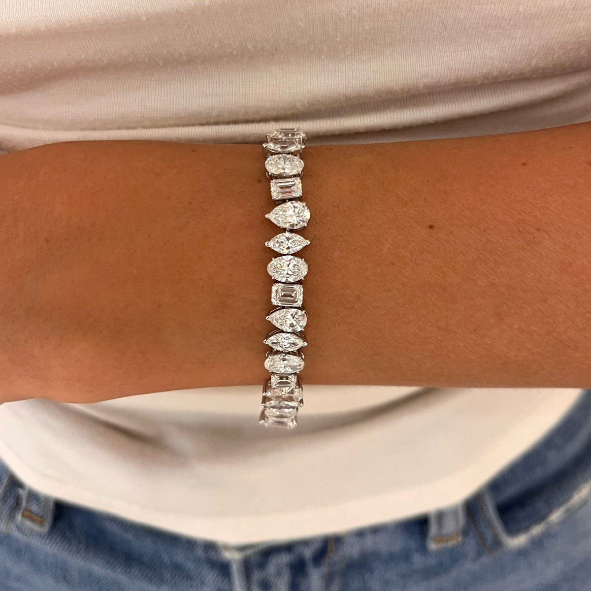 Nealie Multi Mixed Shape Diamond Tennis Bracelet 19.96 ctw