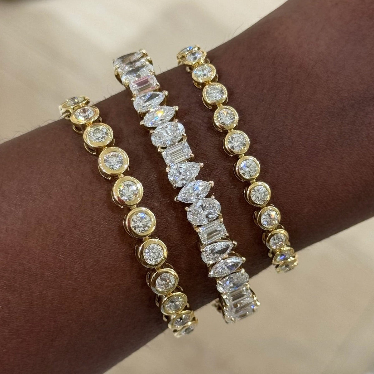 Nealie Multi Mixed Shape Diamond bangle