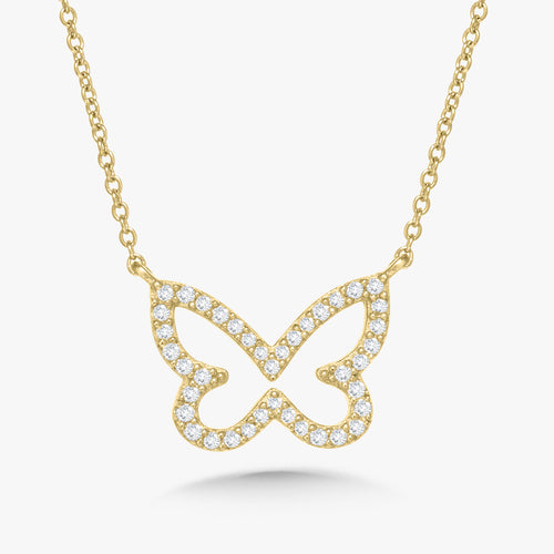 Joie Dainty Diamond Butterfly Necklace