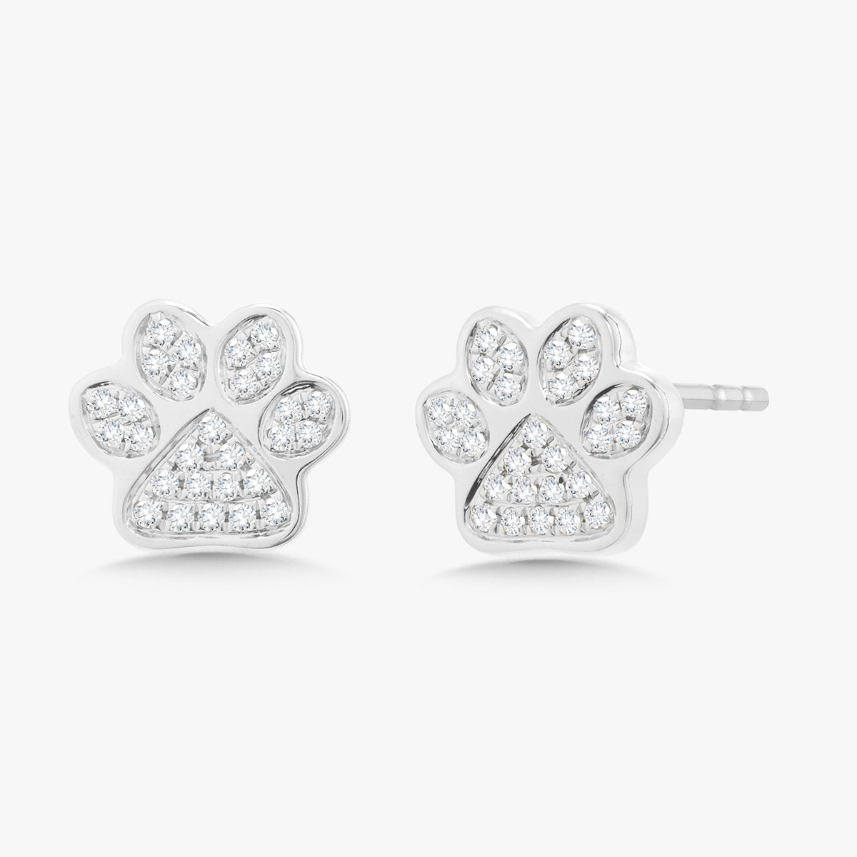 Nellie Diamond Dog Paw Stud Earrings