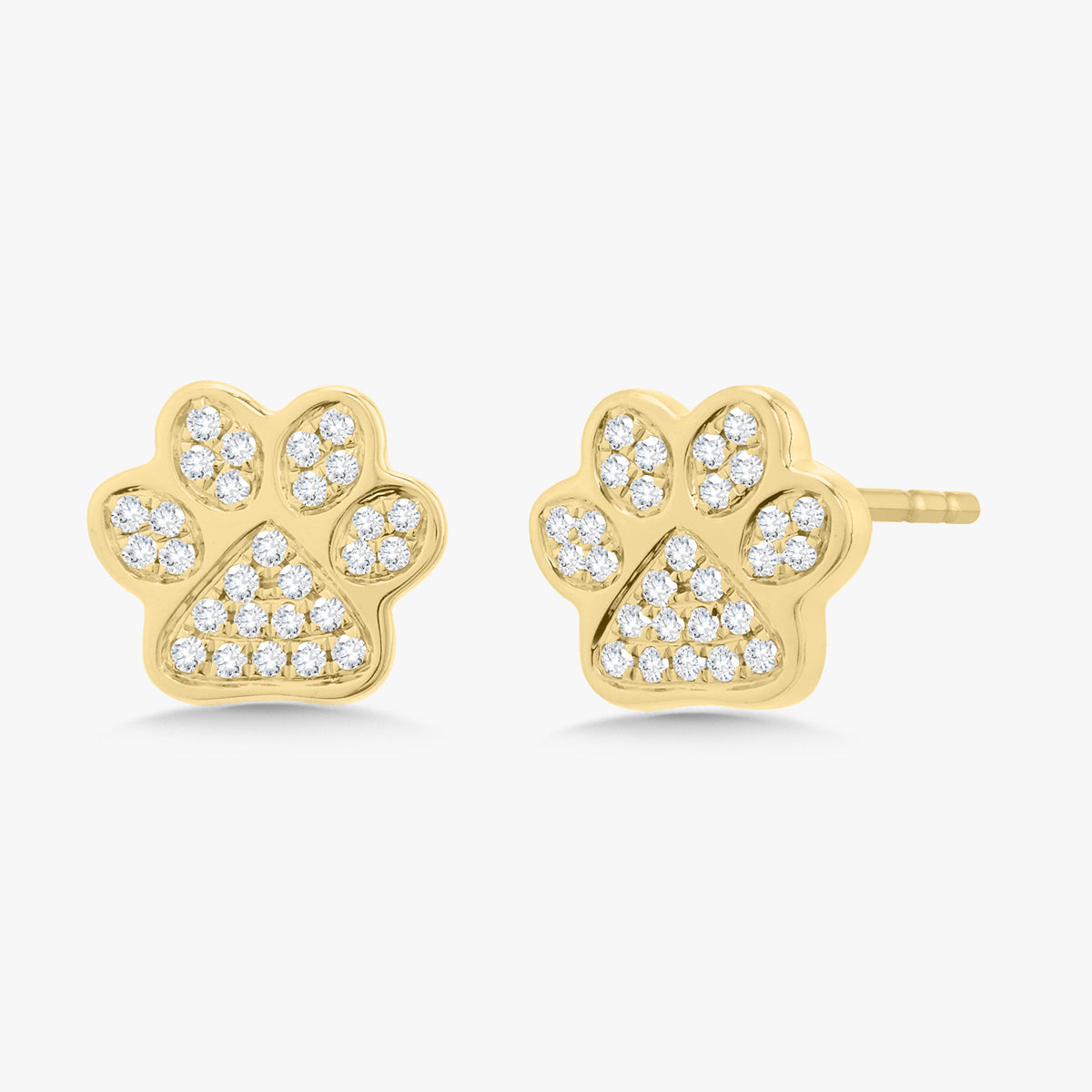 Nellie Diamond Dog Paw Stud Earrings