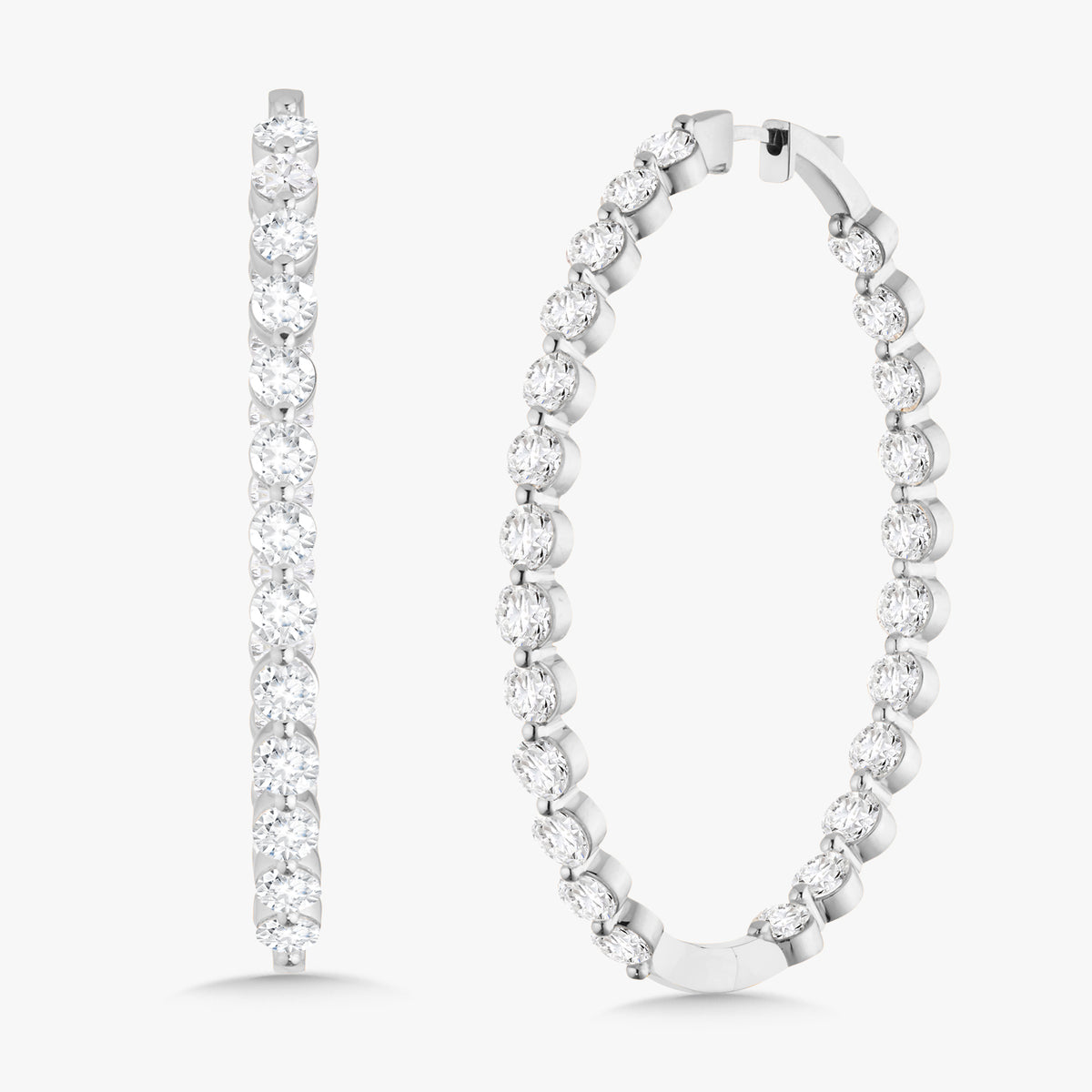Mama's Charlie Cloud® Double Sided Eternity Diamond Hoop Earrings 12 ctw