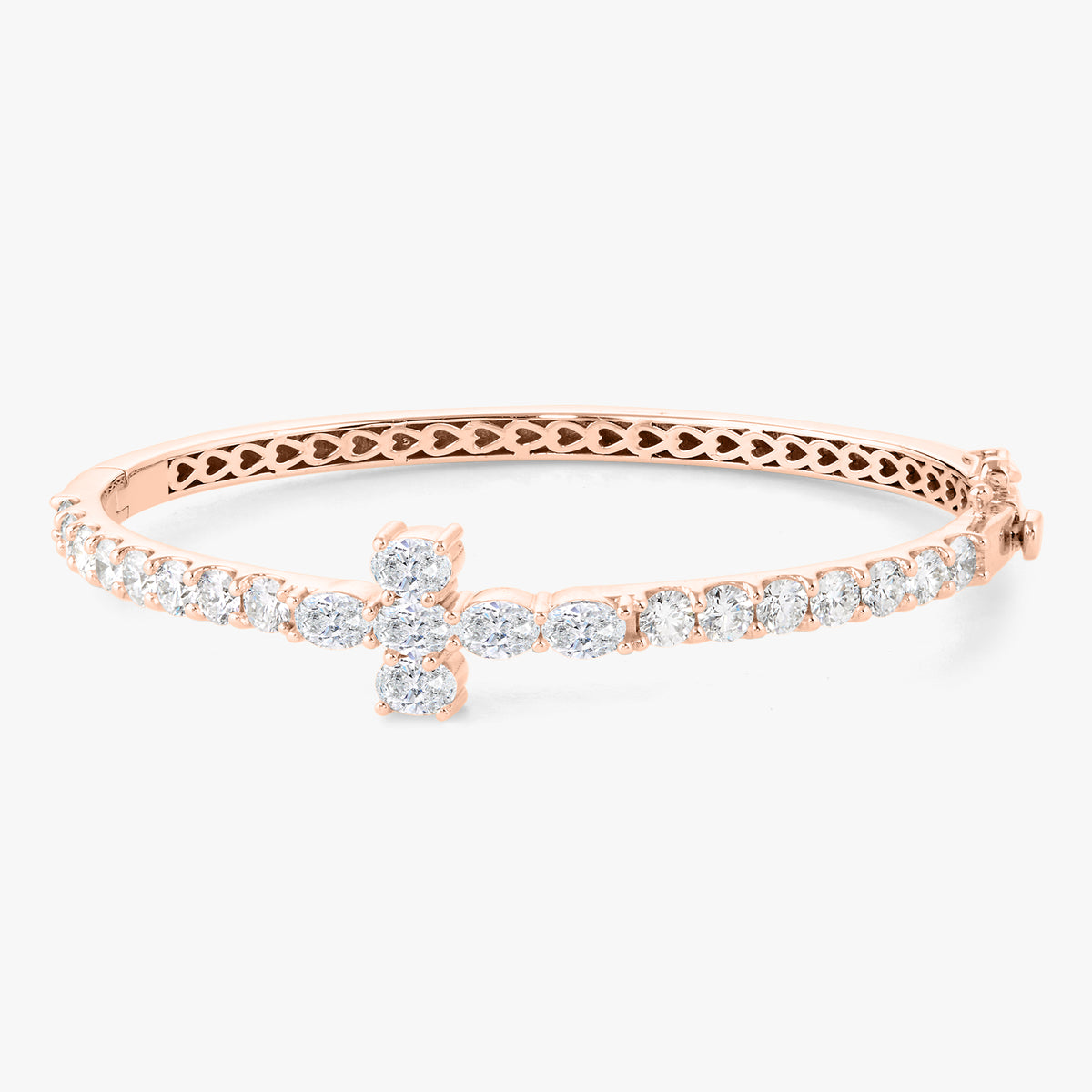 Kirk Oval & Round Diamond Cross Bangle 4.20 ctw