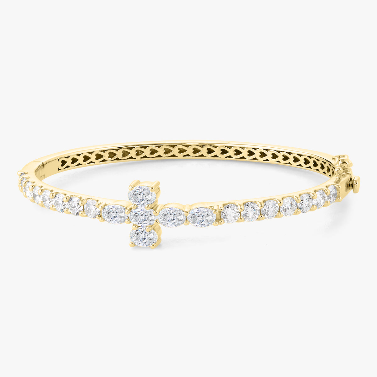 Kirk Oval & Round Diamond Cross Bangle 4.20 ctw
