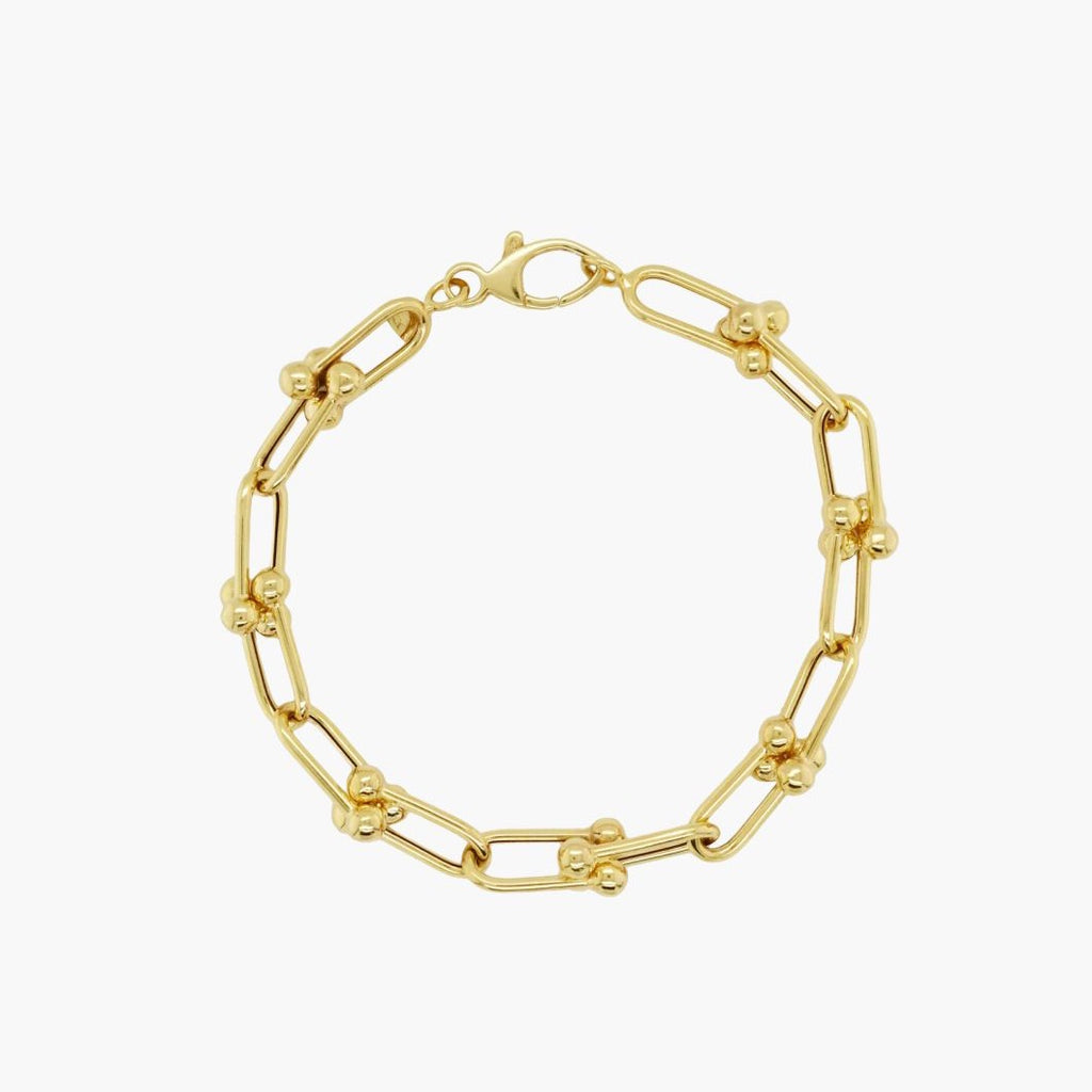 アクセサリー 14k Braided Chain WG Bracelet Giada Link & Bead Chain Bracelet – RWFJ