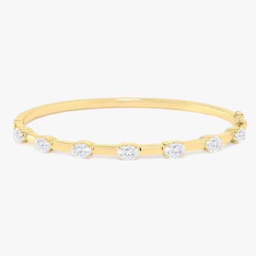 East to West Oval Station Bangle Bracelet 2.20 ctw