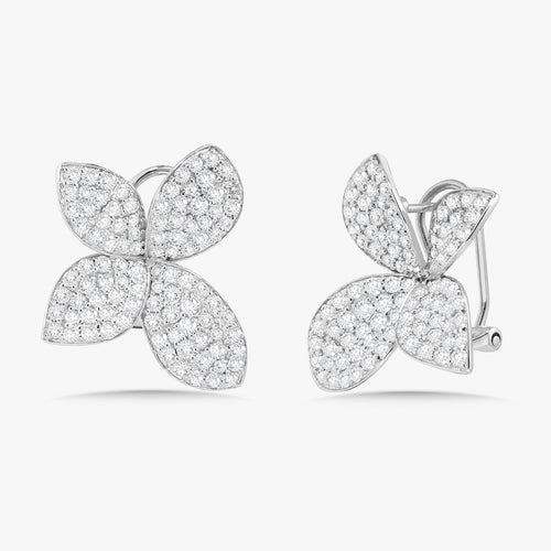 Octavia Pave Diamond Orchid Stud Earrings 2.25 ctw