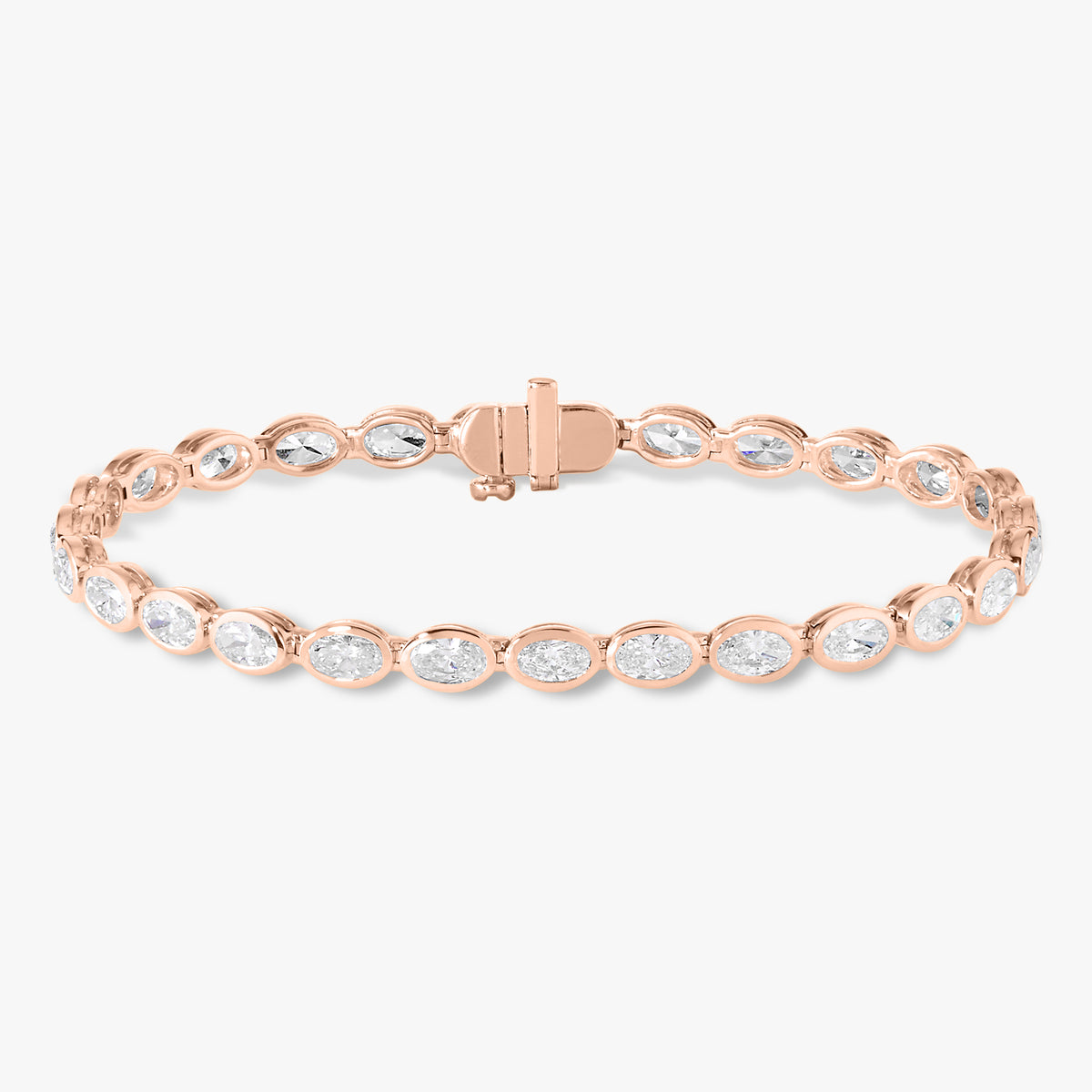 Odessa East to West Oval Bezel Set Tennis Bracelet 5.08 ctw