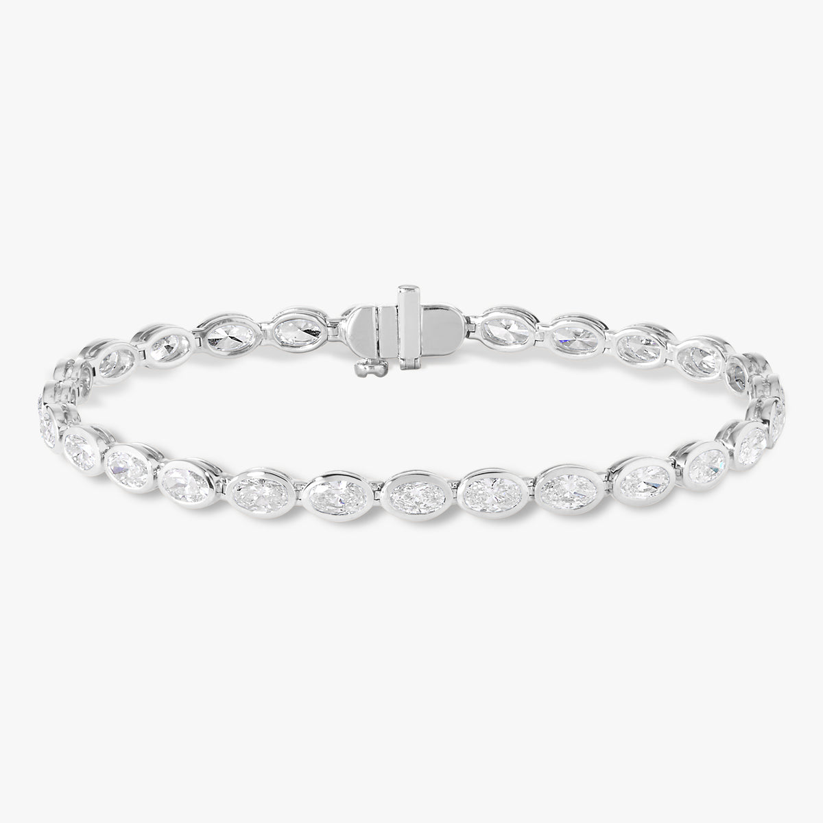 Odessa East to West Oval Bezel Set Tennis Bracelet 5.08 ctw