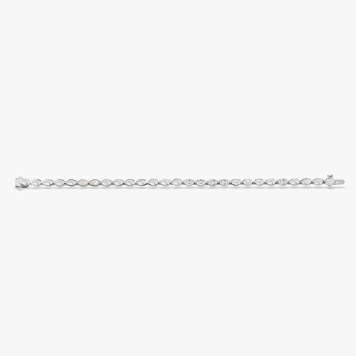 Odessa East to West Oval Bezel Set Tennis Bracelet 5.08 ctw