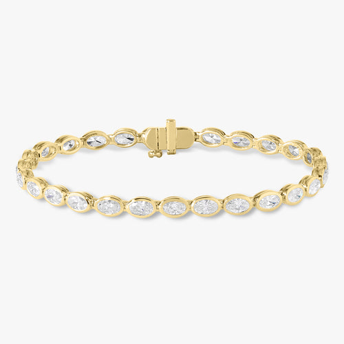 Odessa East to West Oval Bezel Set Tennis Bracelet 5.08 ctw