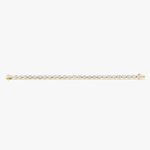 Odessa East to West Oval Bezel Set Tennis Bracelet 5.08 ctw