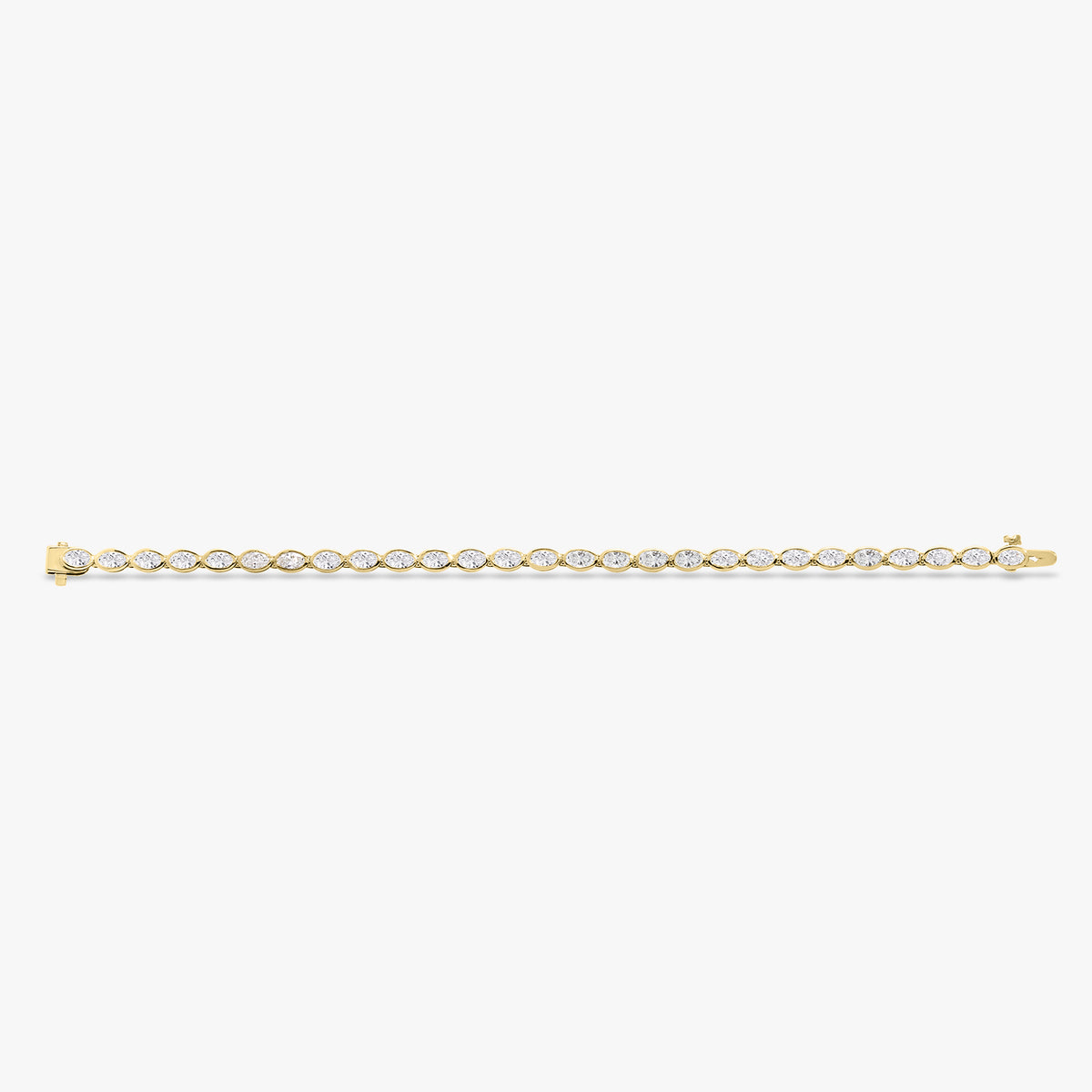 Odessa East to West Oval Bezel Set Tennis Bracelet 5.08 ctw