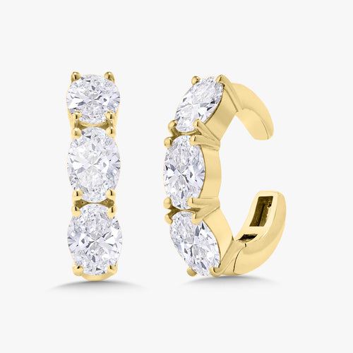 Odessa East to West Oval Lab Diamond Ear Cuff 1.78 ctw