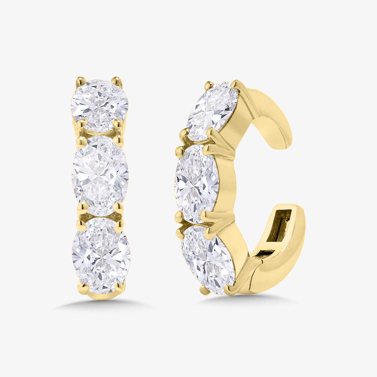 Odessa East to West Oval Lab Diamond Ear Cuff 1.78 ctw