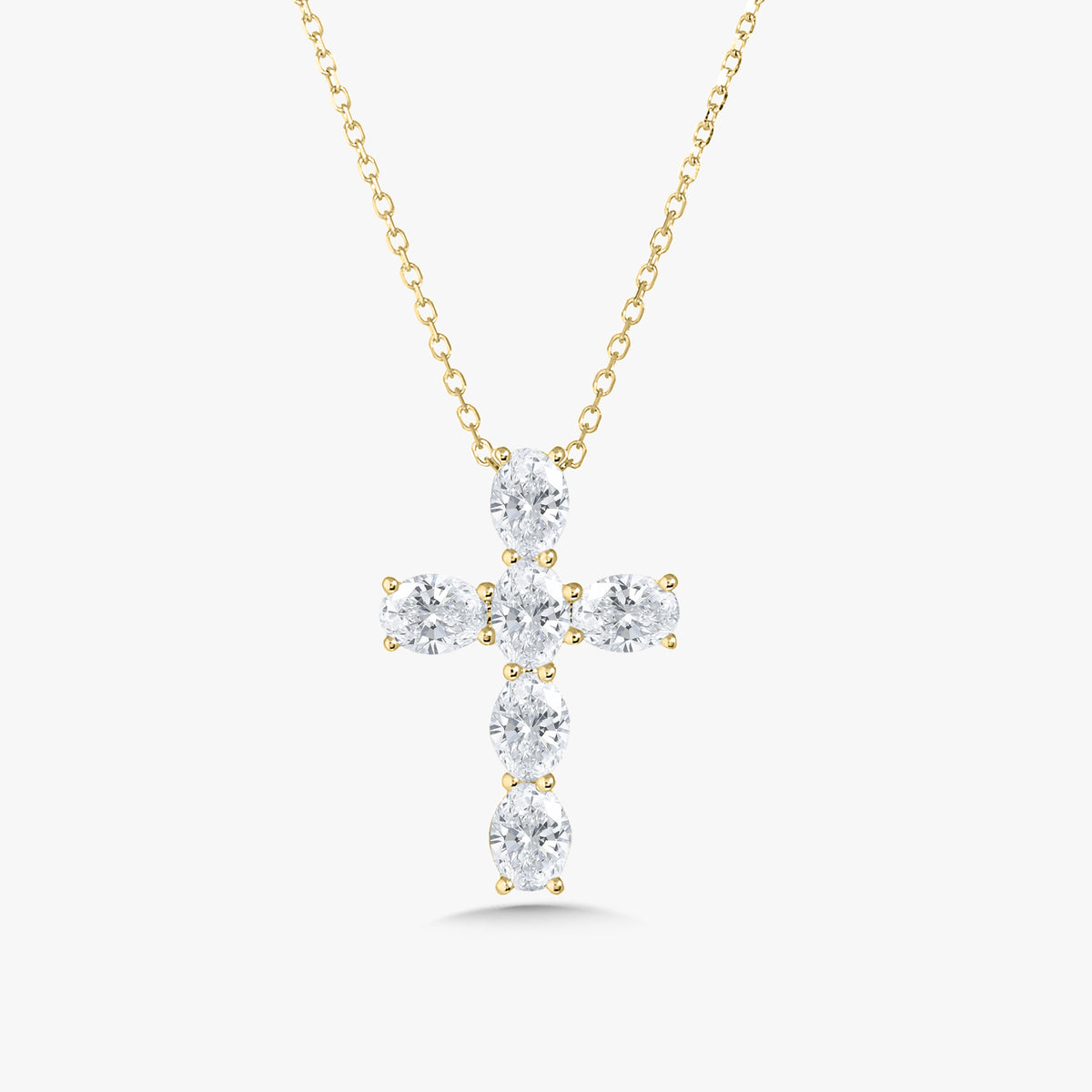 Odessa Oval Diamond Cross Necklace 1.20 ctw