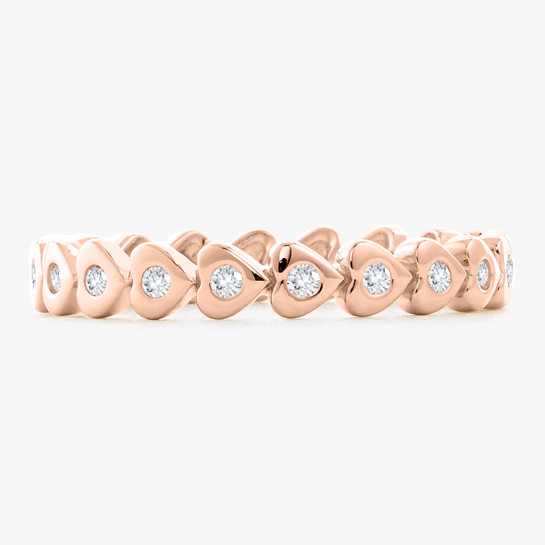 指輪・リング N-Dia Heart Ring 1, Rose/Gold Plated gnd-diamond-heart-ring-10kt-