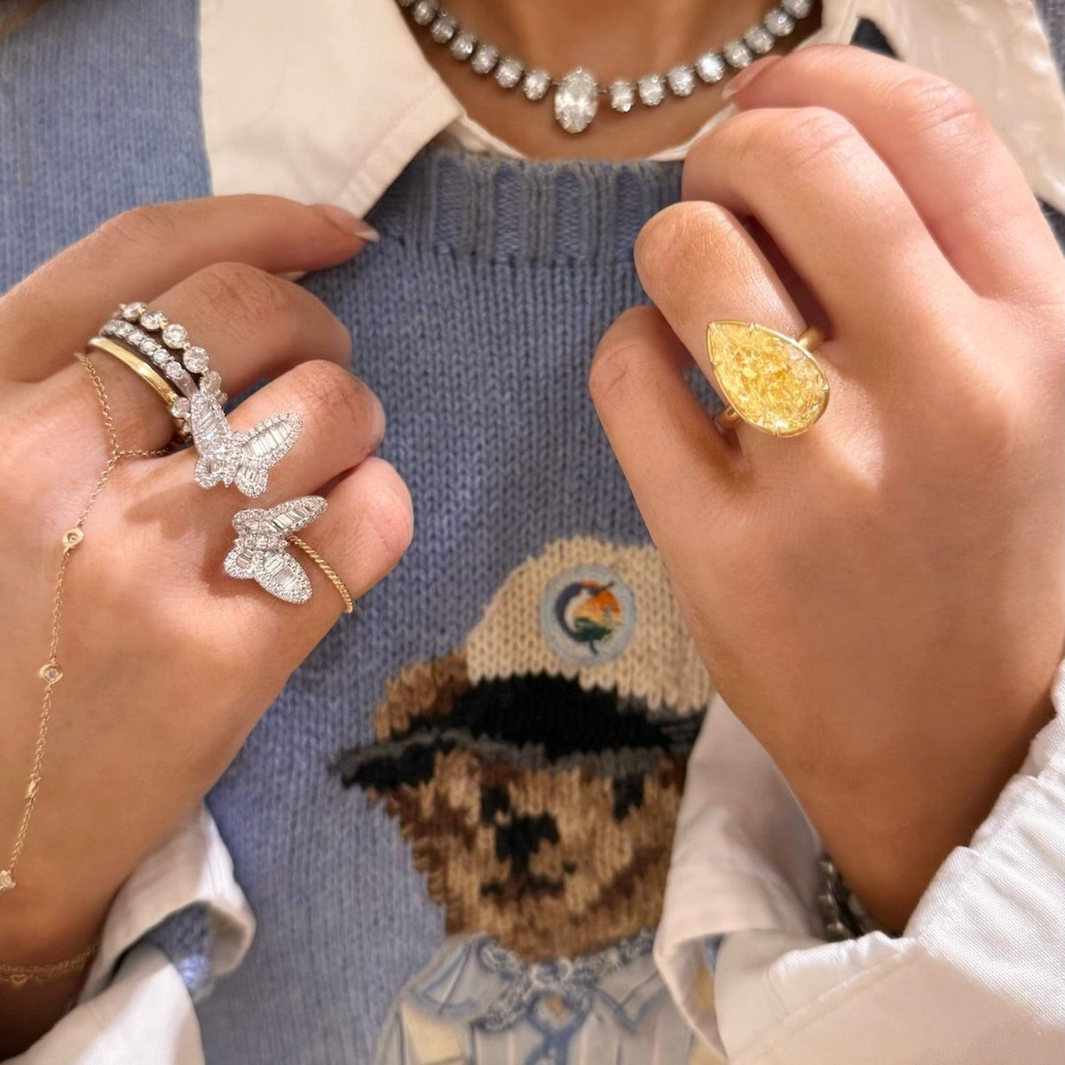 Ophelia Baguette Butterfly Ring