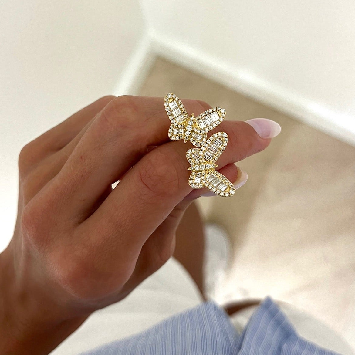 Ophelia Baguette Butterfly Ring – RWFJ