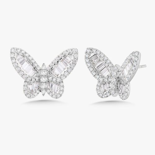 Ophelia Baguette Butterfly Stud Earrings 1.77 ctw