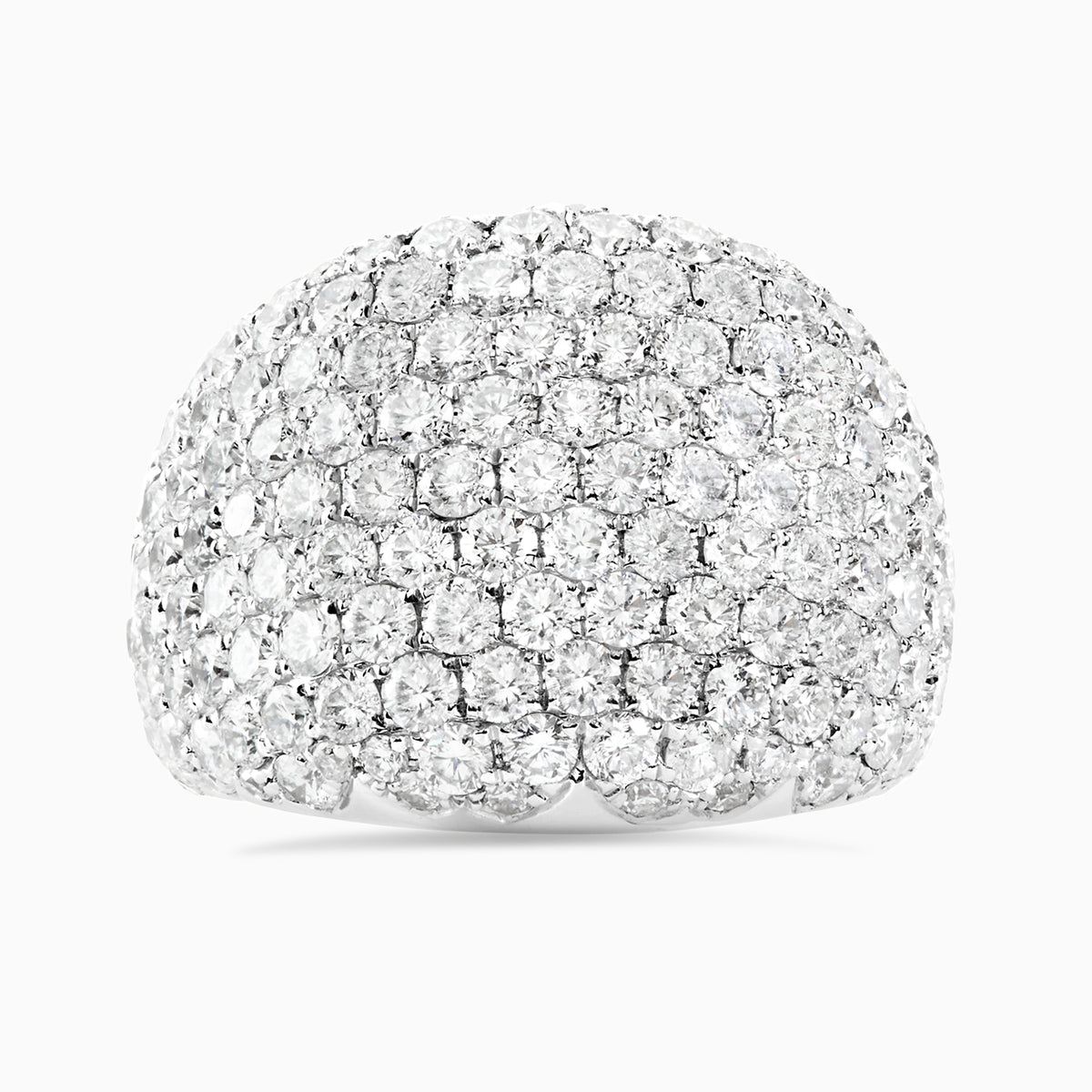 Oriana Pave Puff Diamond Dome Cocktail Ring 5.10 ctw
