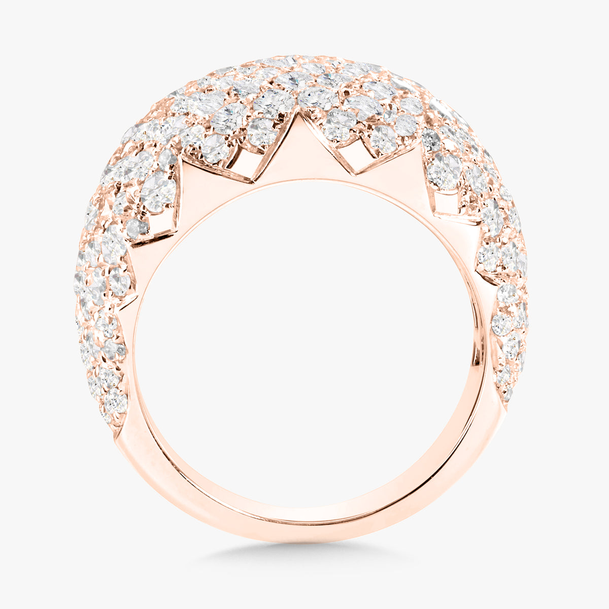 Oriana Pave Puff Diamond Dome Cocktail Ring 5.10 ctw