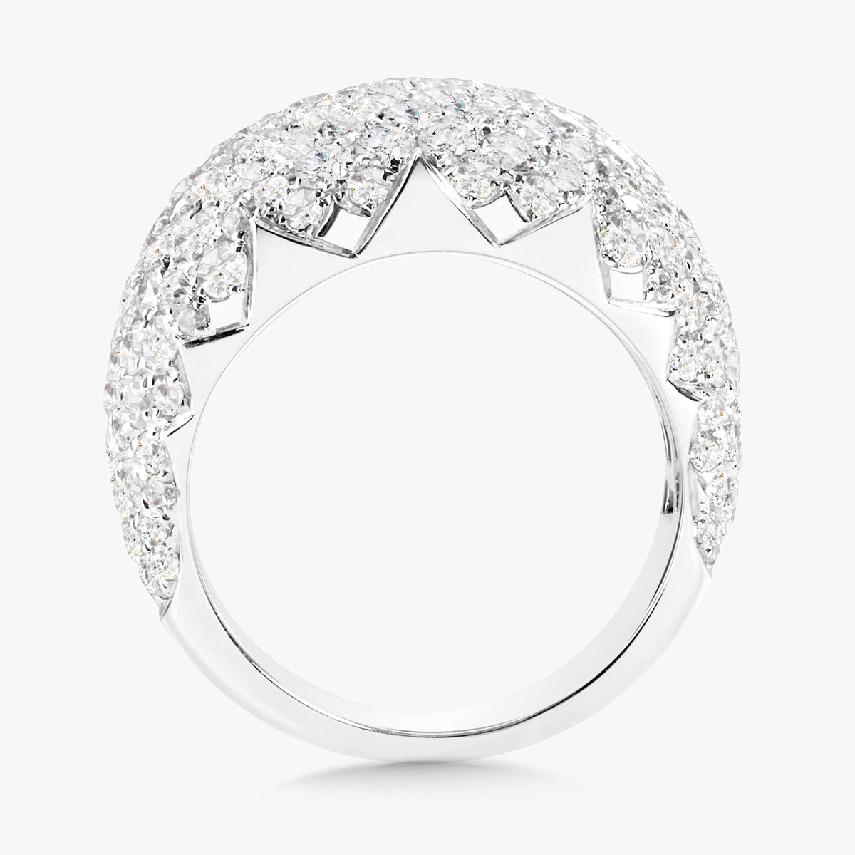 Oriana Pave Puff Diamond Dome Cocktail Ring 5.10 ctw
