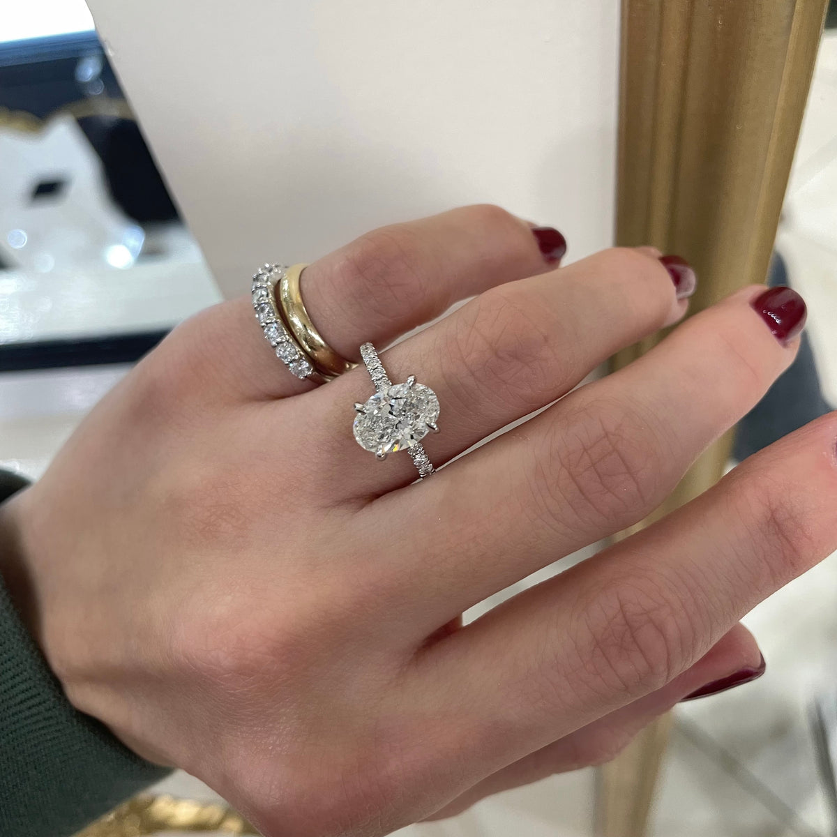 2.00 Natural Oval Cut Diamond In a Solitaire With Pavé