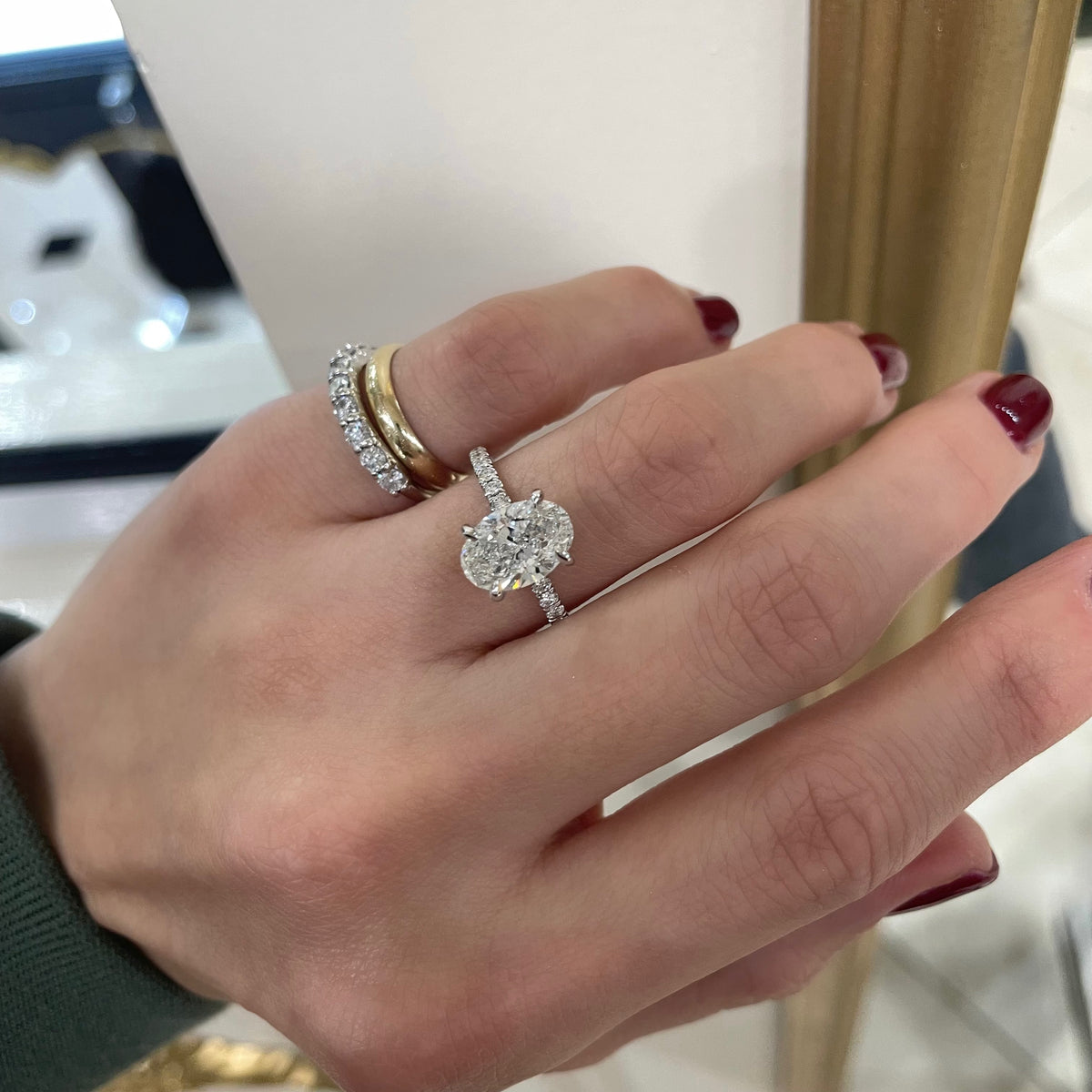 2.00 Natural Oval Cut Diamond In a Solitaire With Pav RW Fine