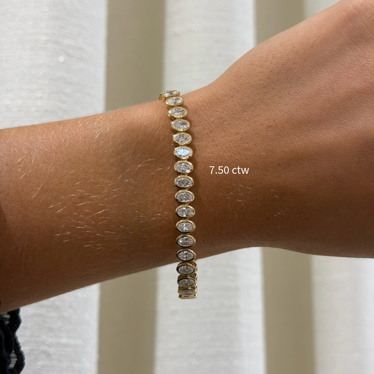 Oval Bezel Set Tennis Bracelet