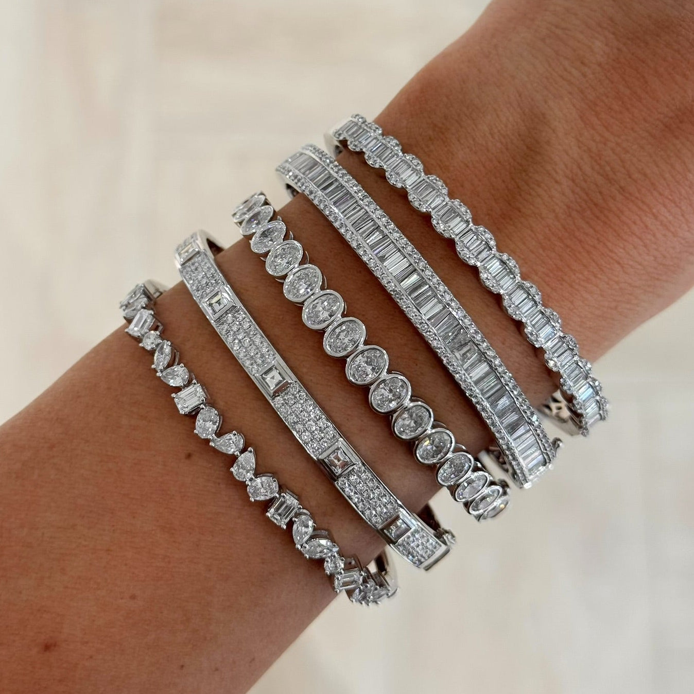 Lilium Tapered Baguette Diamond Bangle 2.10 ctw – RWFJ