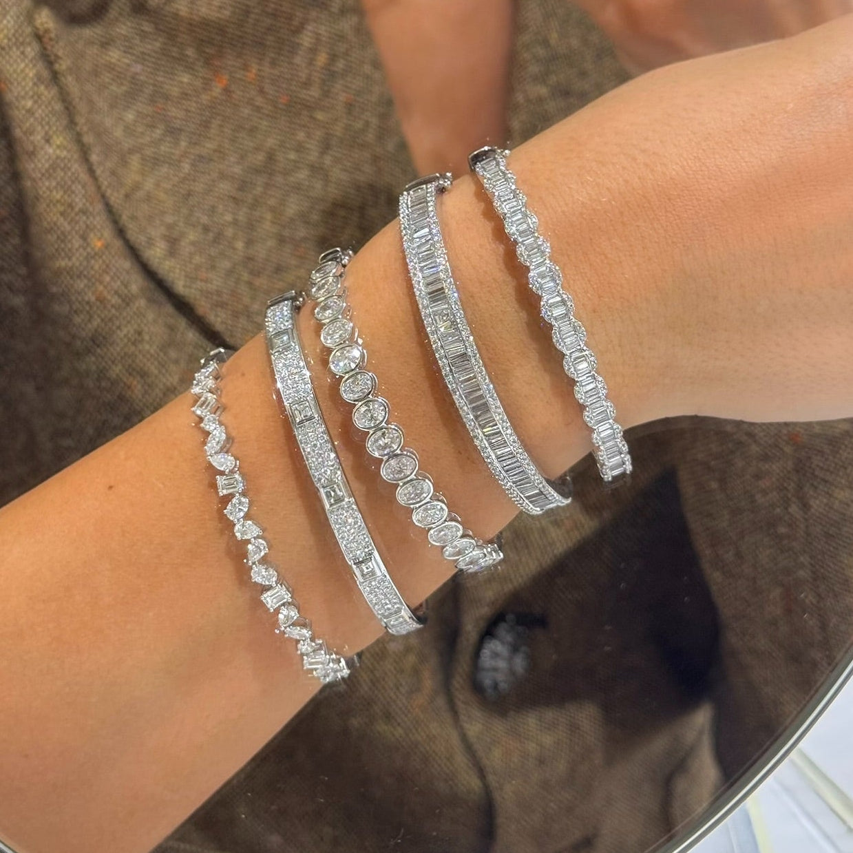 Lilium Tapered Baguette Diamond Bangle 2.10 ctw – RWFJ
