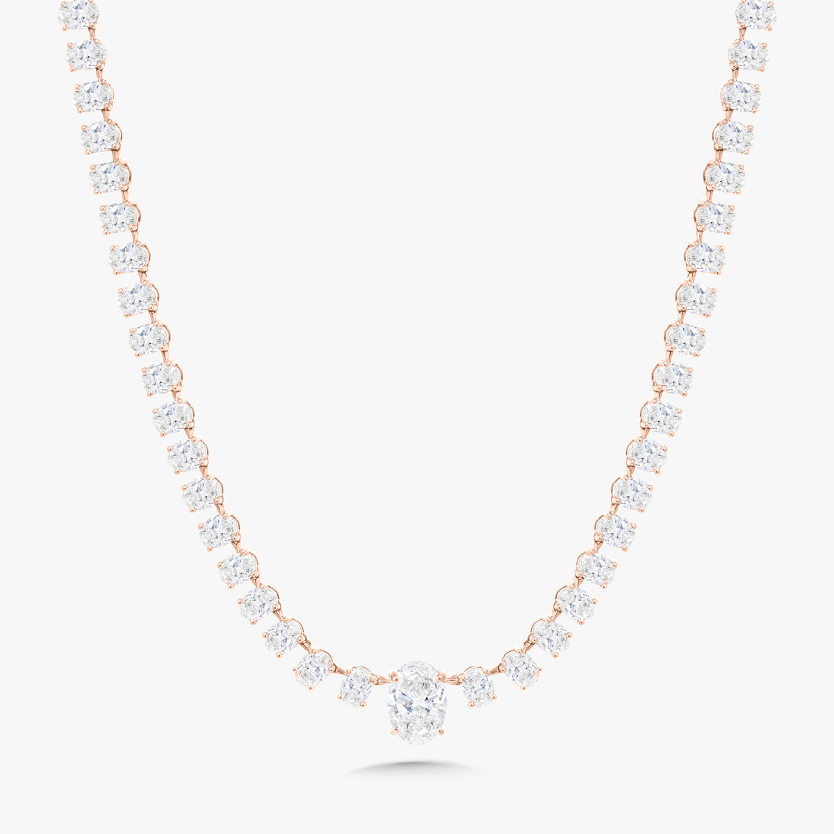 Josette Floating Oval Diamond Necklace 35 ctw