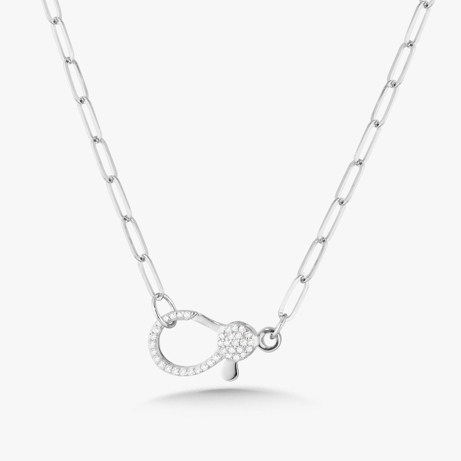 Dainty Paperclip Chain With Diamond Lobster Clasp – RWFJ