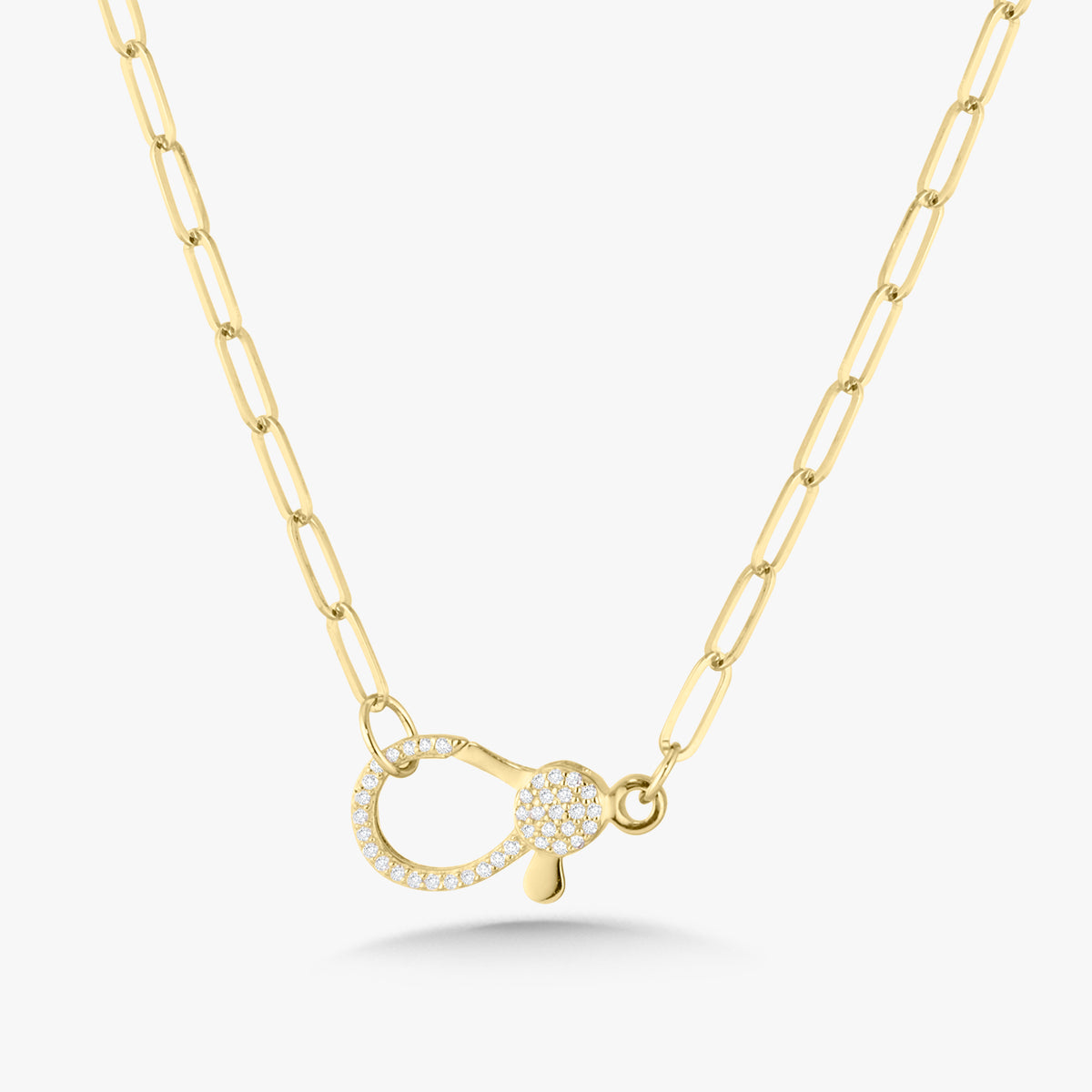 Dainty Paperclip Chain With Diamond Lobster Clasp