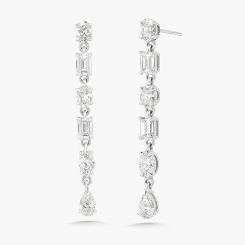 Parke Multi-Shape Diamond Dangle Stud Earrings 2.16 ctw